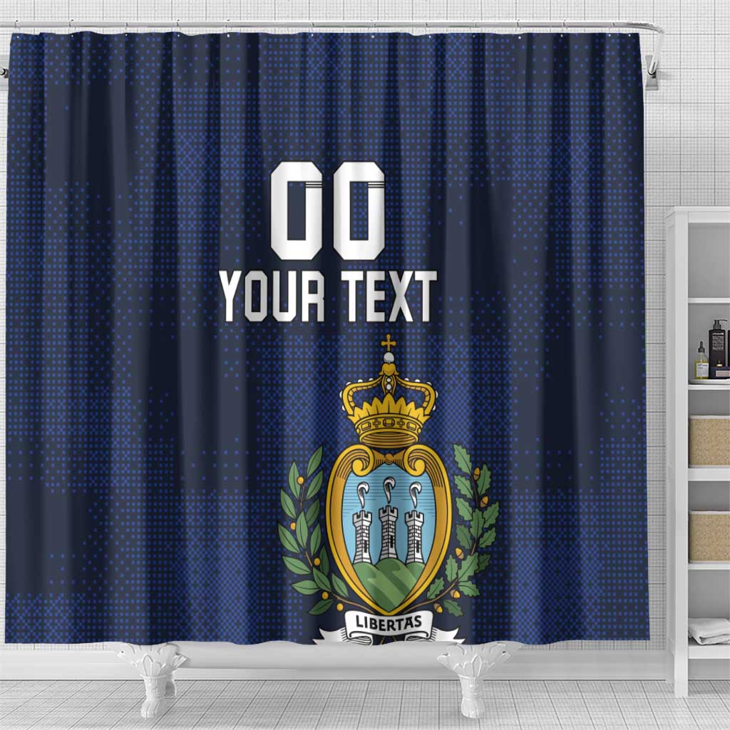 Custom San Marino Football Shower Curtain La Serenissima Pixellated Pattern LT18