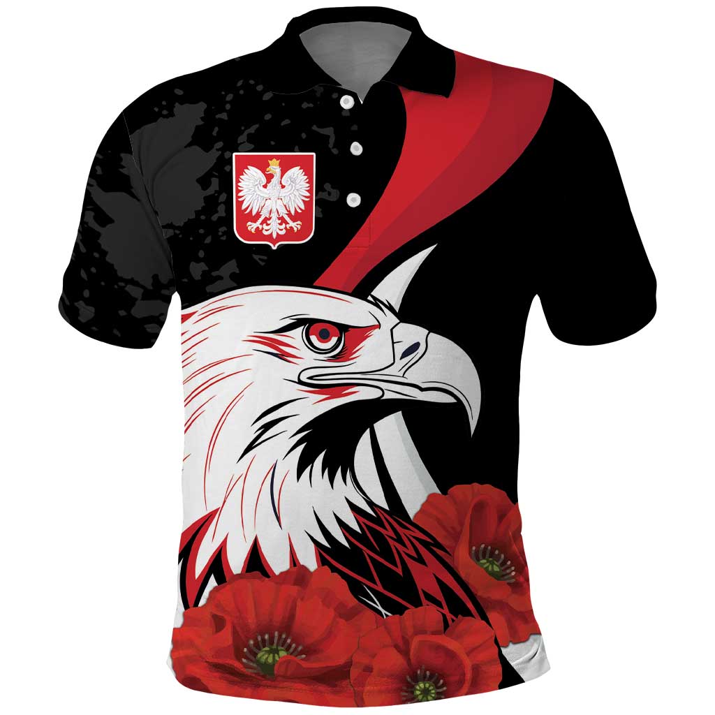 Personalized Poland Eagle Polo Shirt Rzeczpospolita Polska Poppy Flower LT18