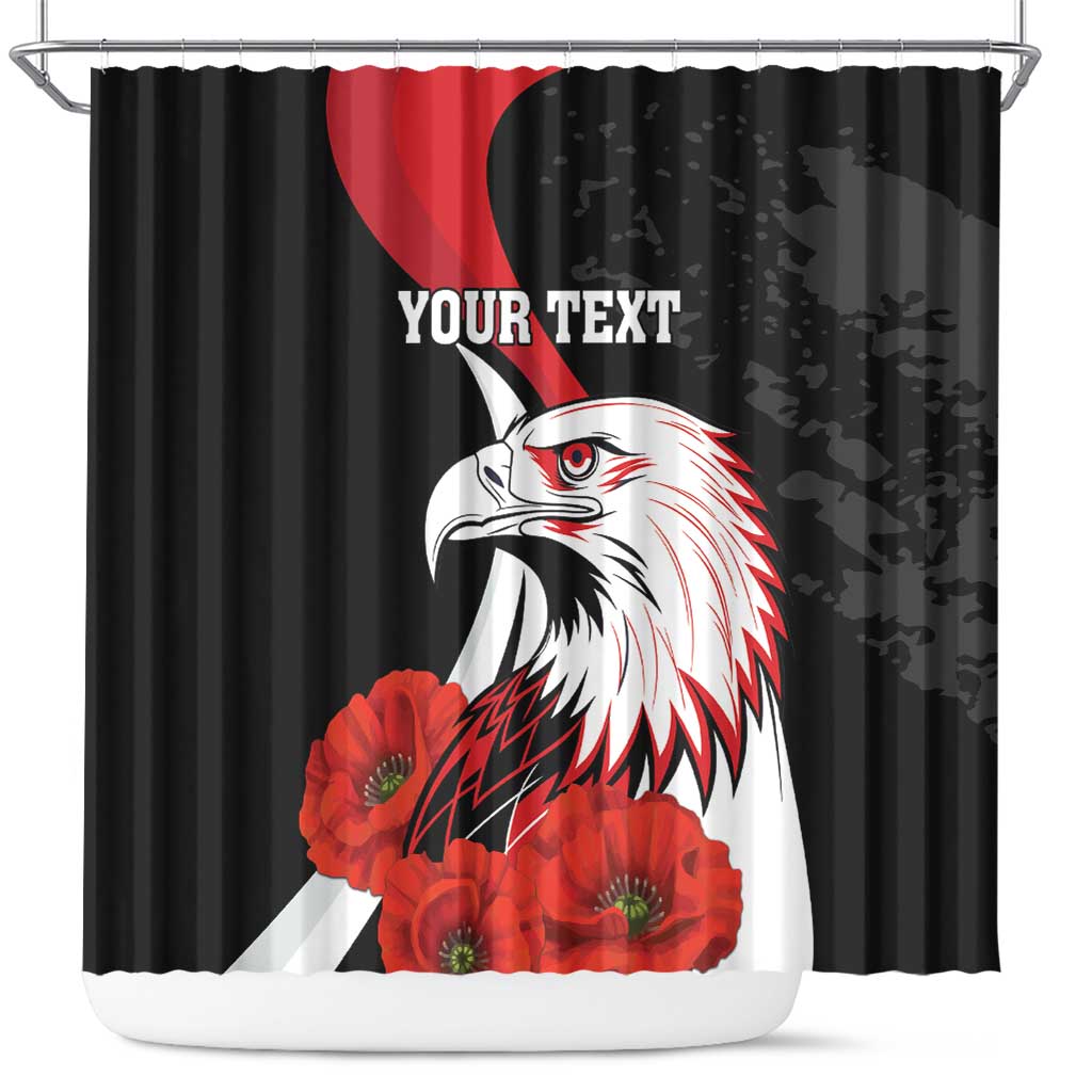 Personalized Poland Eagle Shower Curtain Rzeczpospolita Polska Poppy Flower LT18