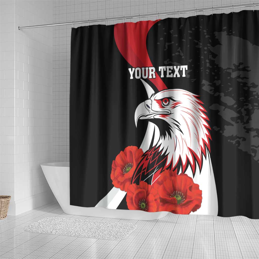 Personalized Poland Eagle Shower Curtain Rzeczpospolita Polska Poppy Flower LT18