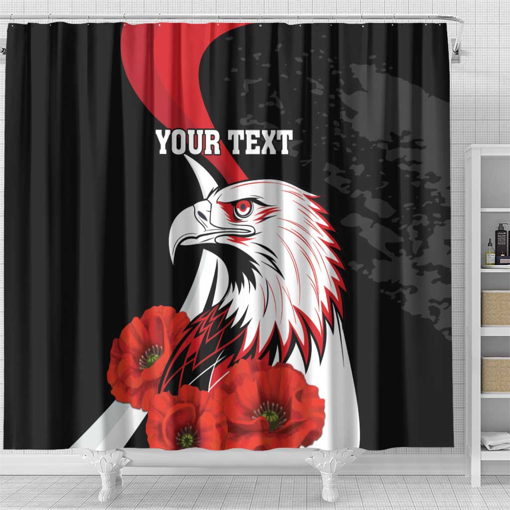 Personalized Poland Eagle Shower Curtain Rzeczpospolita Polska Poppy Flower LT18