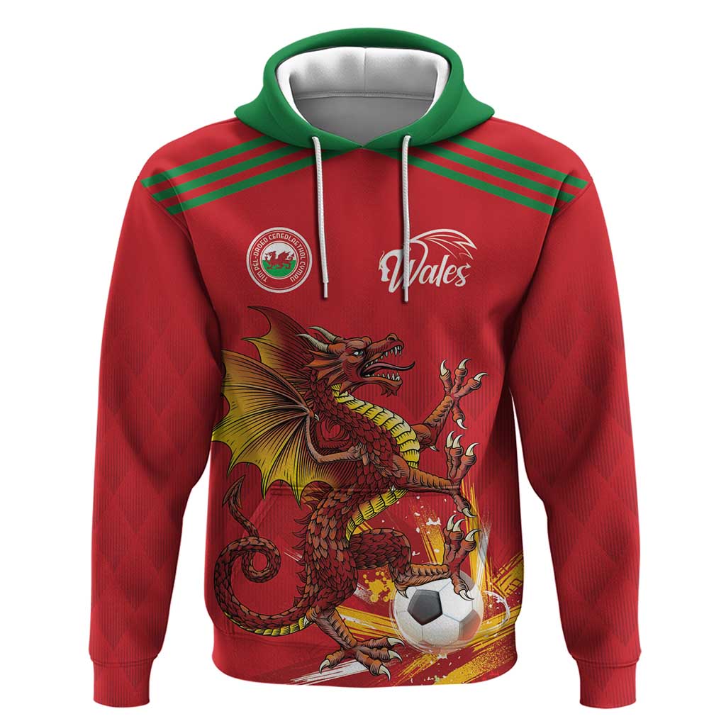Custom Wales Football Hoodie Y Ddraig Goch Ddyry Cychwyn LT18