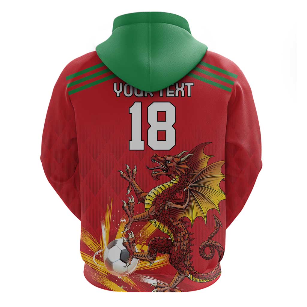 Custom Wales Football Hoodie Y Ddraig Goch Ddyry Cychwyn LT18