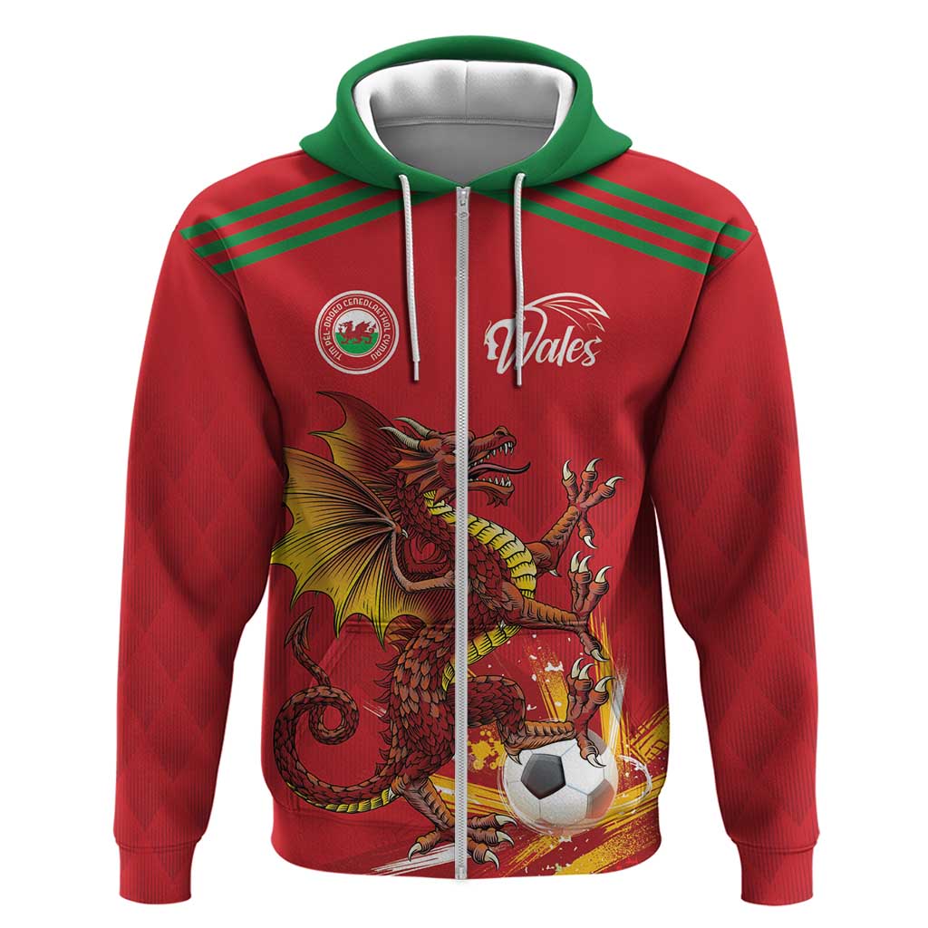 Custom Wales Football Hoodie Y Ddraig Goch Ddyry Cychwyn LT18