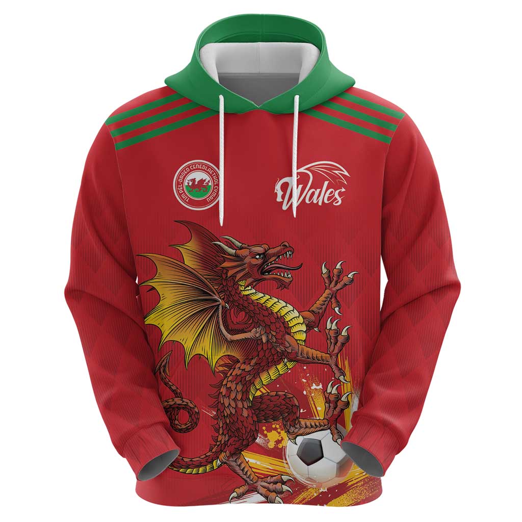 Custom Wales Football Hoodie Y Ddraig Goch Ddyry Cychwyn LT18