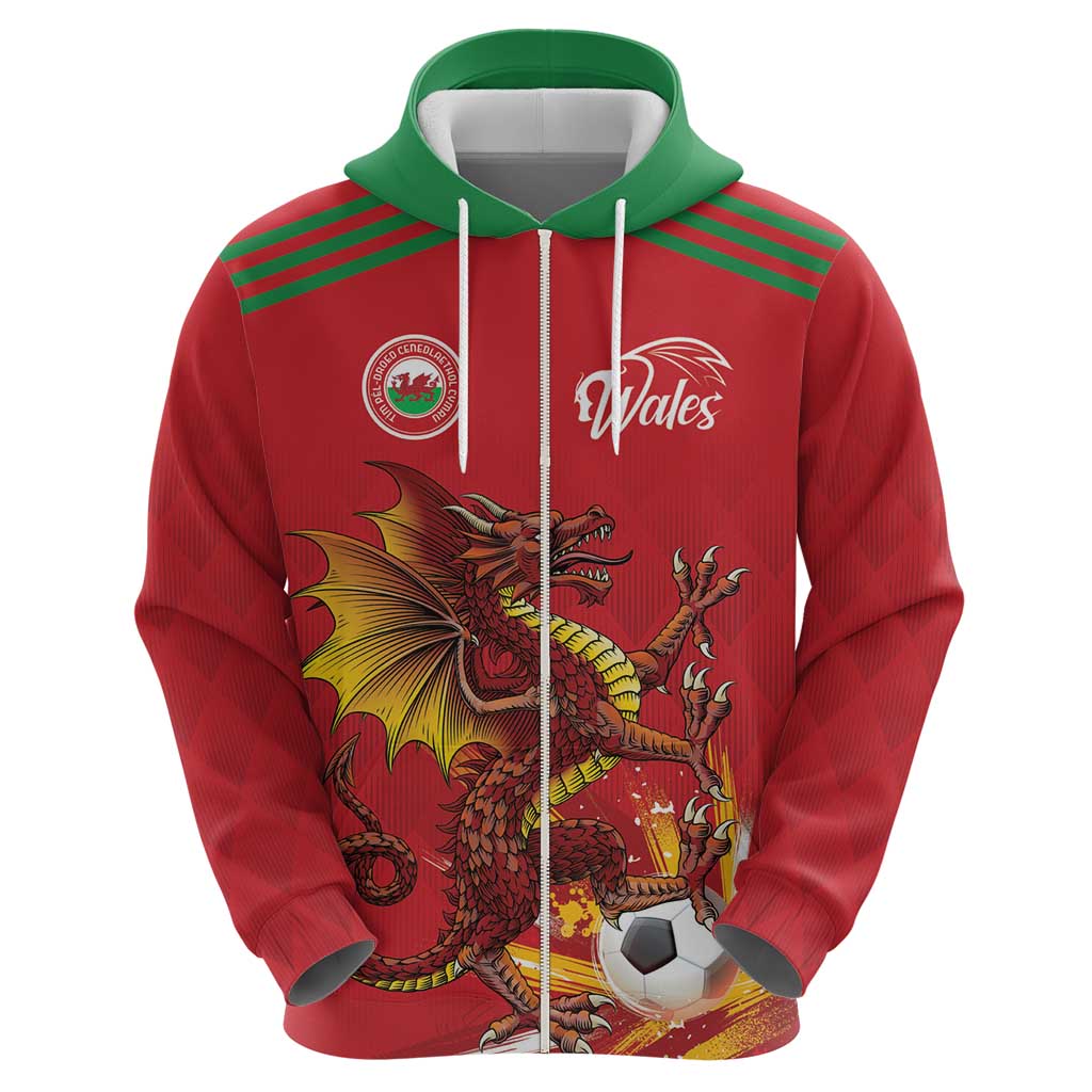 Custom Wales Football Hoodie Y Ddraig Goch Ddyry Cychwyn LT18