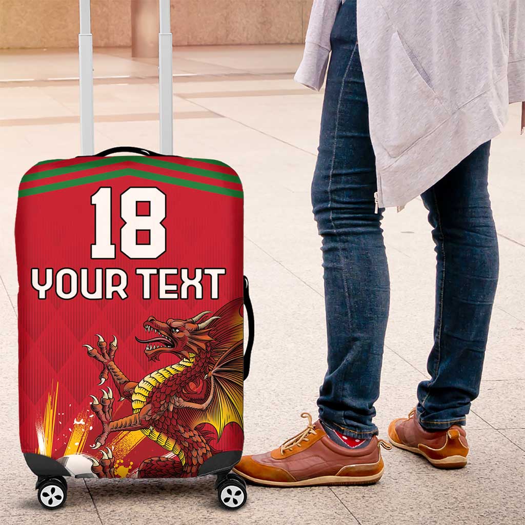 Custom Wales Football Luggage Cover Y Ddraig Goch Ddyry Cychwyn LT18