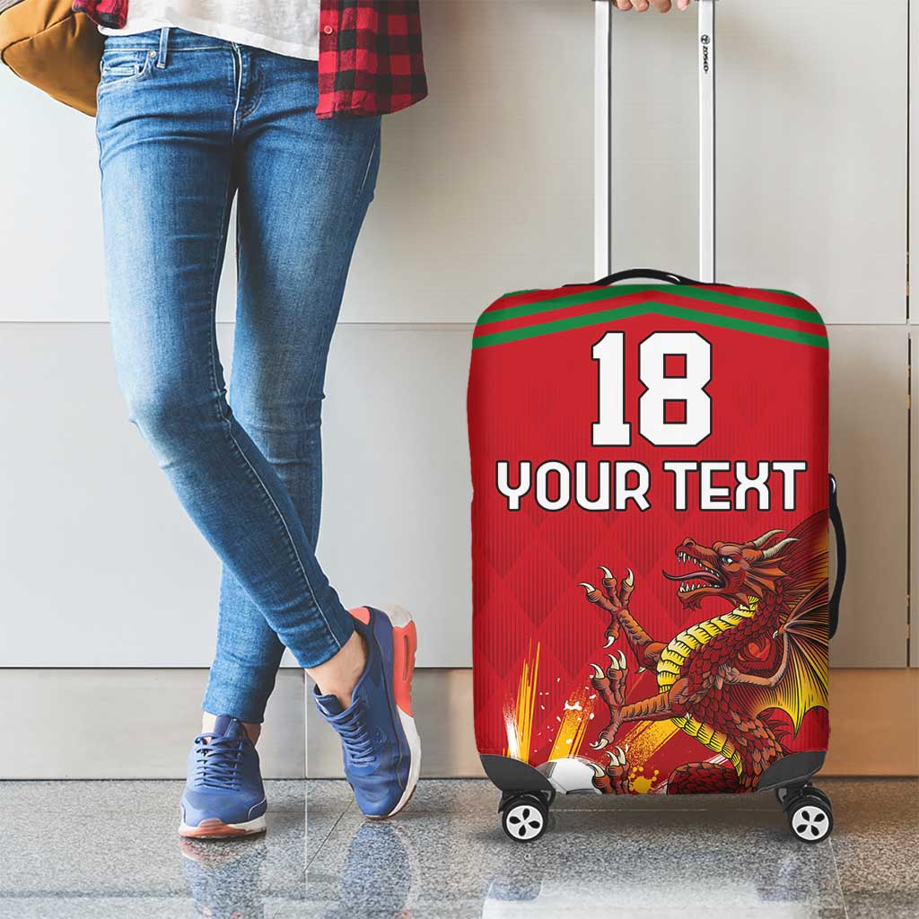 Custom Wales Football Luggage Cover Y Ddraig Goch Ddyry Cychwyn LT18