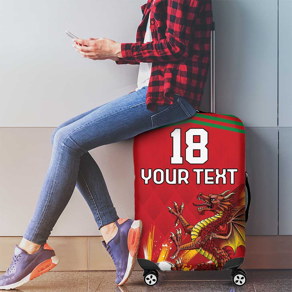 Custom Wales Football Luggage Cover Y Ddraig Goch Ddyry Cychwyn LT18