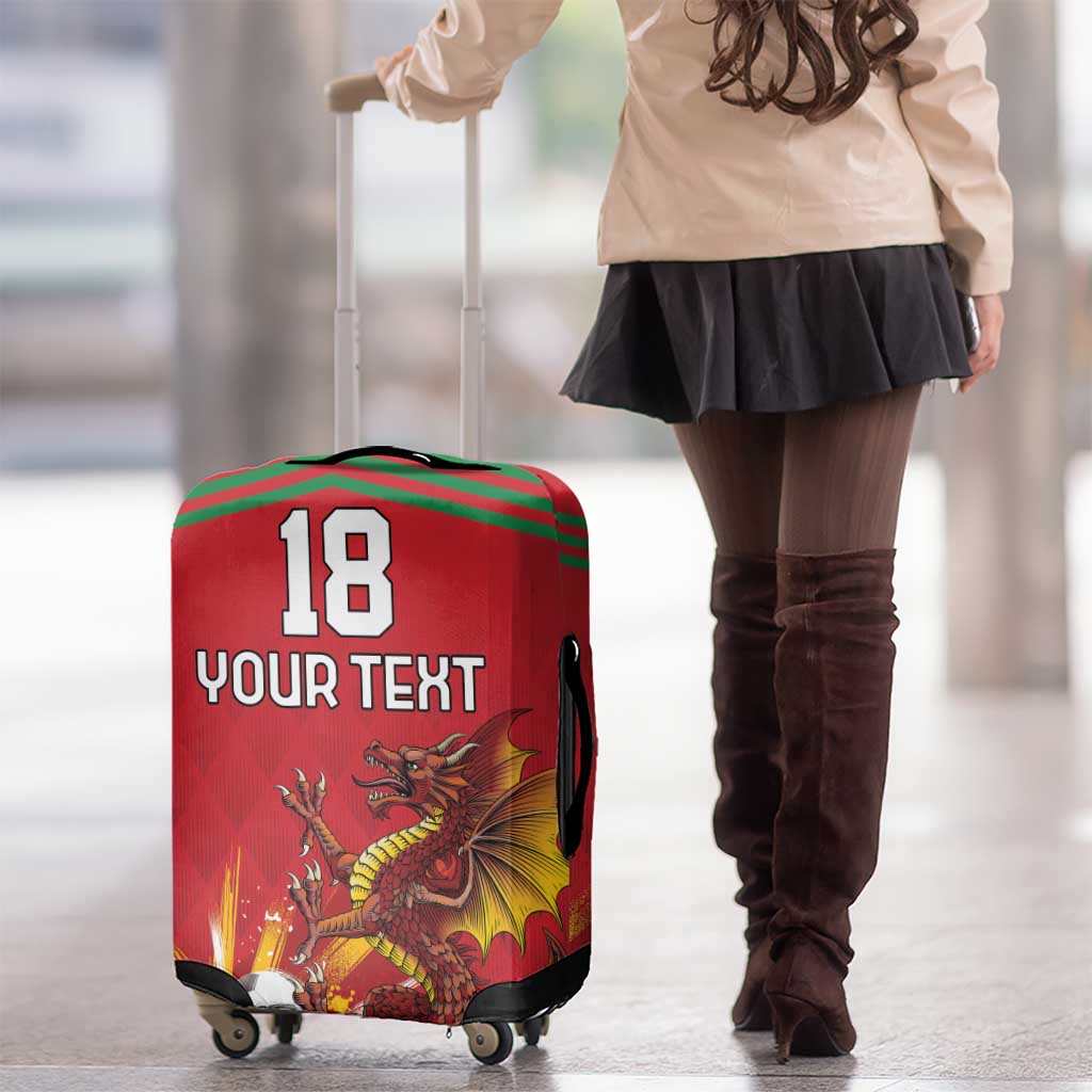 Custom Wales Football Luggage Cover Y Ddraig Goch Ddyry Cychwyn LT18