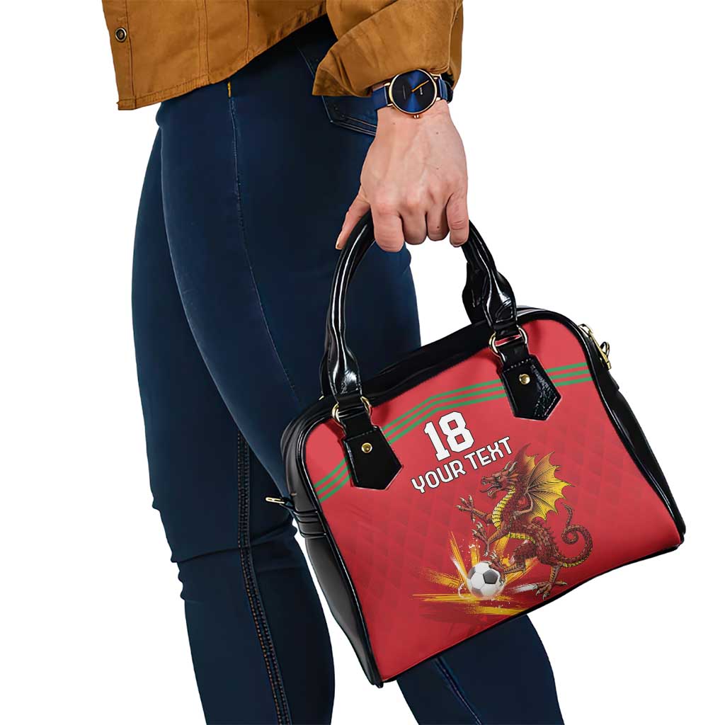 Custom Wales Football Shoulder Handbag Y Ddraig Goch Ddyry Cychwyn LT18
