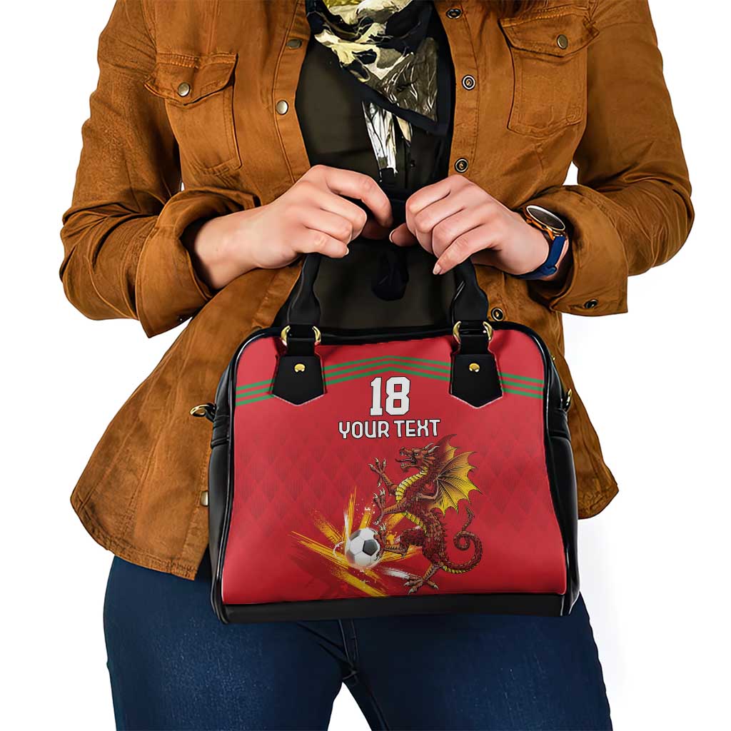 Custom Wales Football Shoulder Handbag Y Ddraig Goch Ddyry Cychwyn LT18