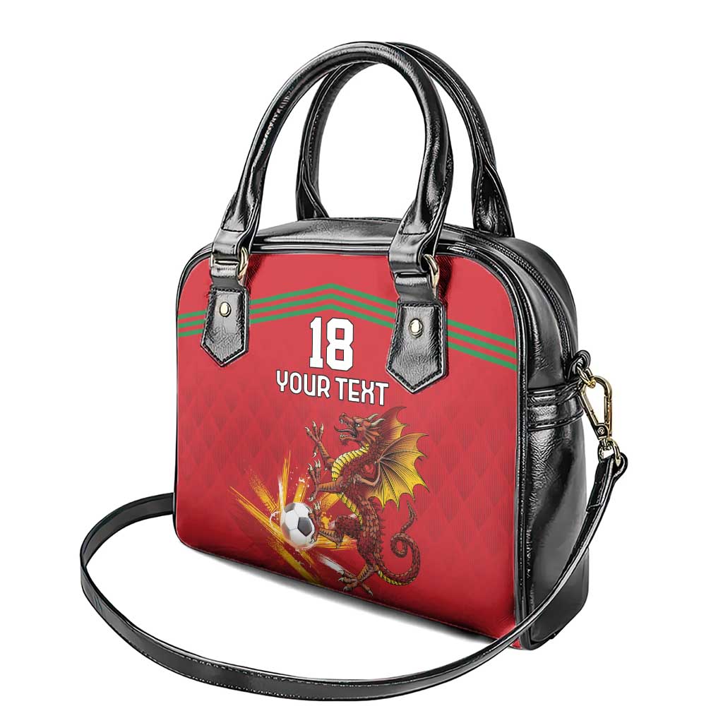 Custom Wales Football Shoulder Handbag Y Ddraig Goch Ddyry Cychwyn LT18