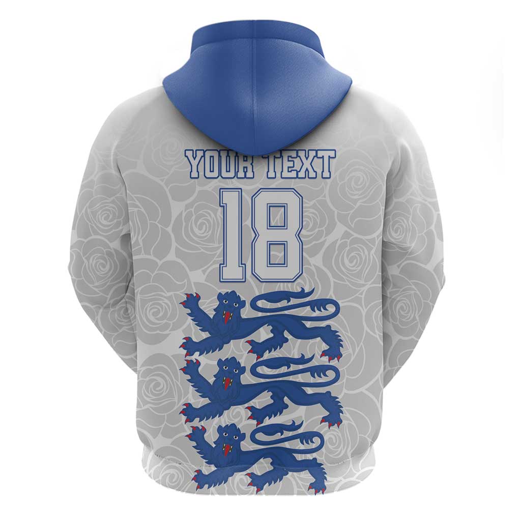 Custom England Fooball Hoodie The Three Lions Blue Version LT18
