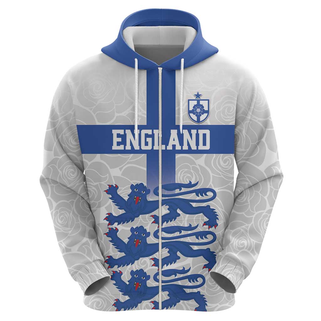 Custom England Fooball Hoodie The Three Lions Blue Version LT18