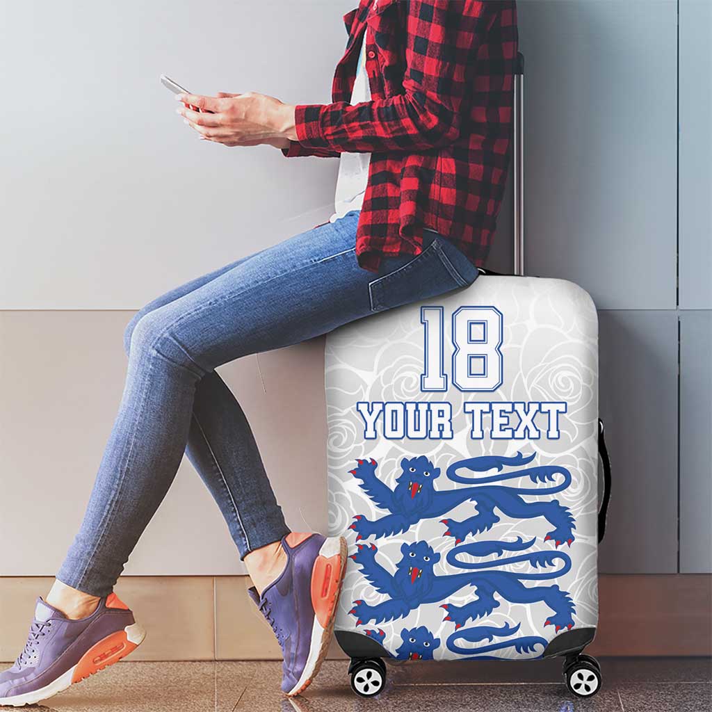 Custom England Fooball Luggage Cover The Three Lions Blue Version LT18