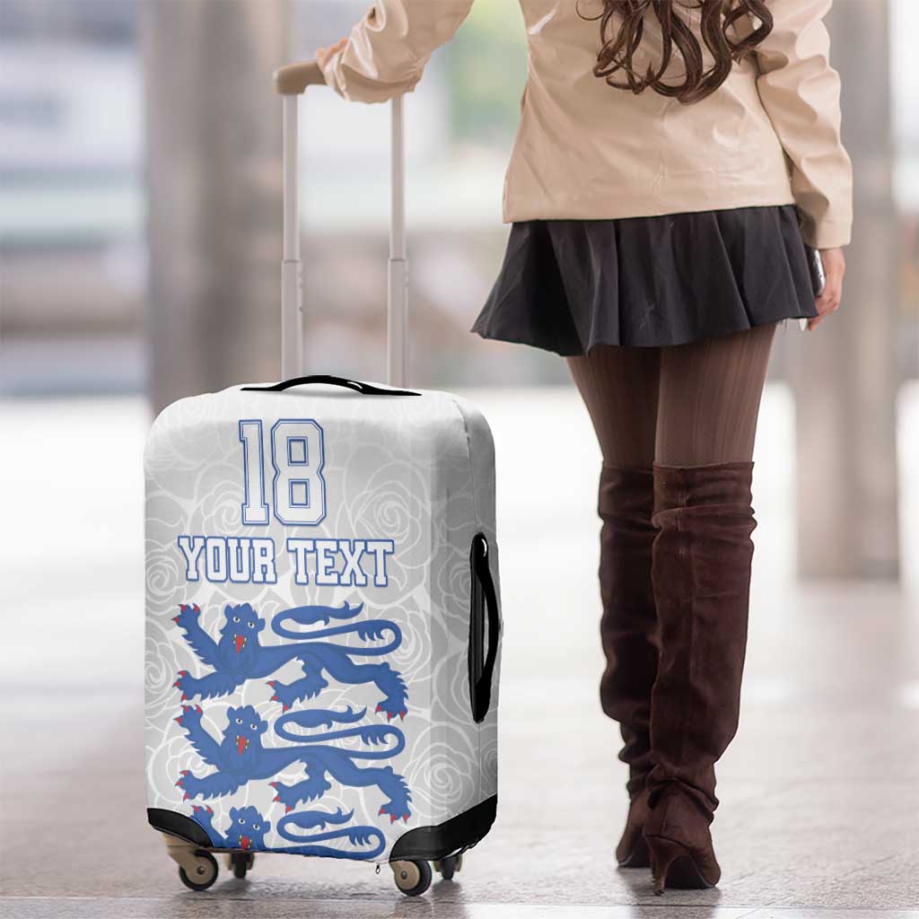 Custom England Fooball Luggage Cover The Three Lions Blue Version LT18