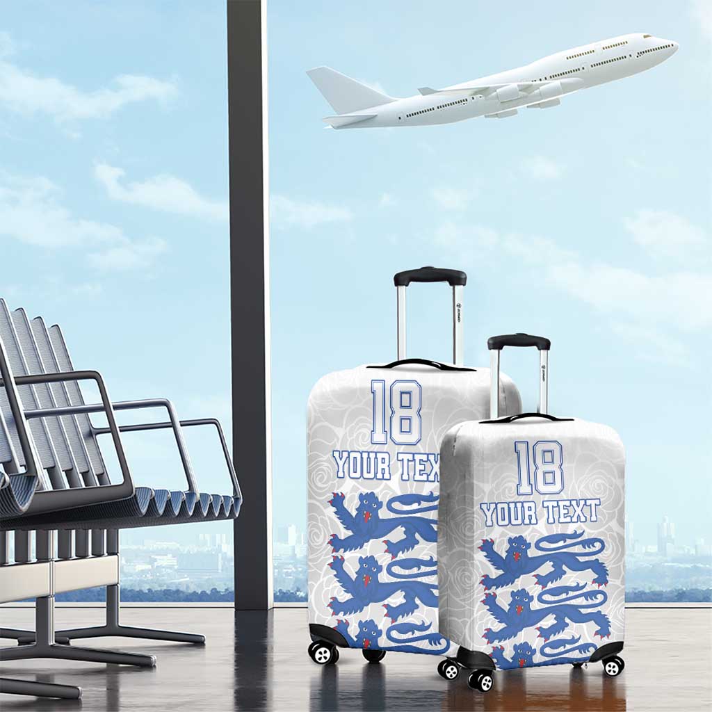 Custom England Fooball Luggage Cover The Three Lions Blue Version LT18