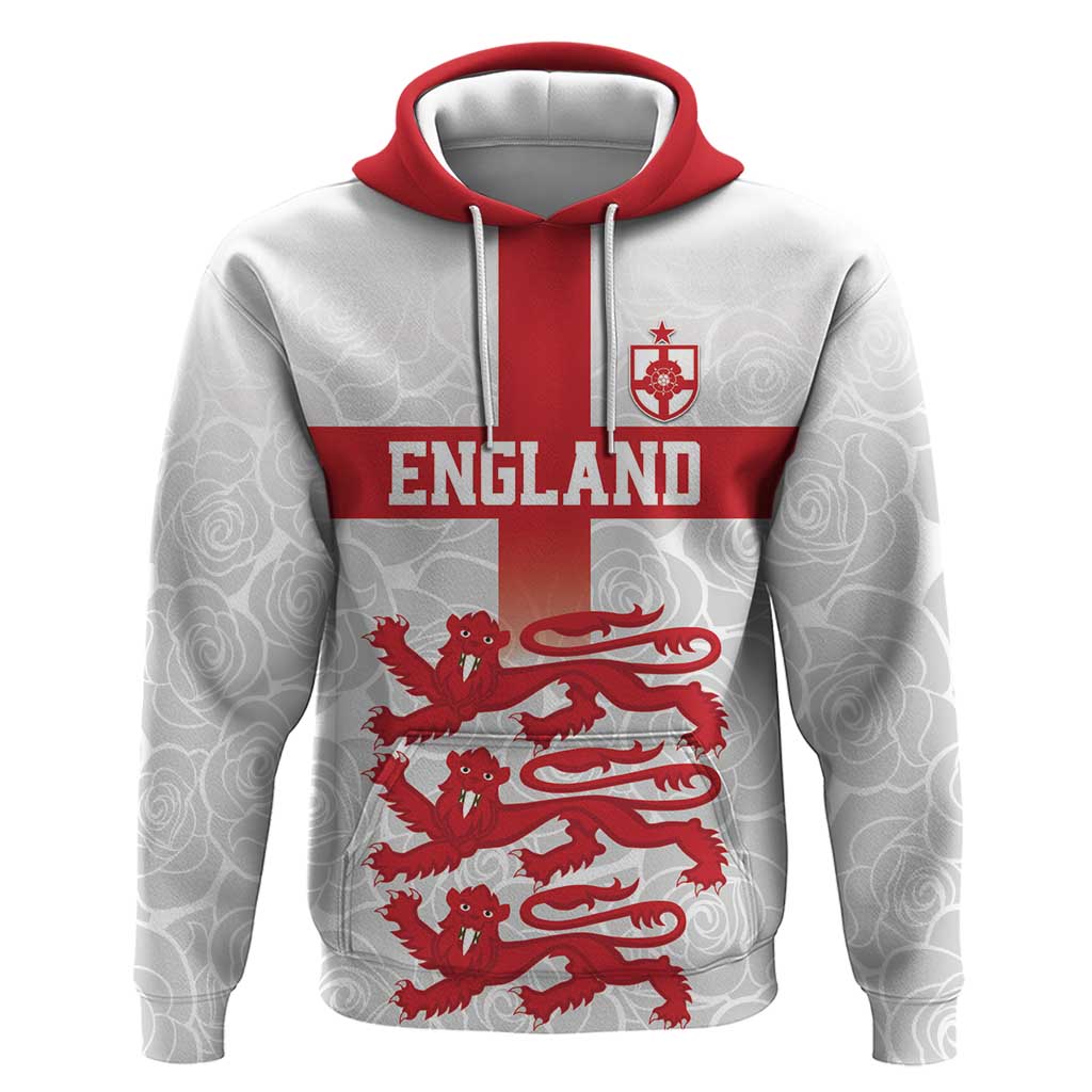 Custom England Fooball Hoodie The Three Lions Red Version LT18