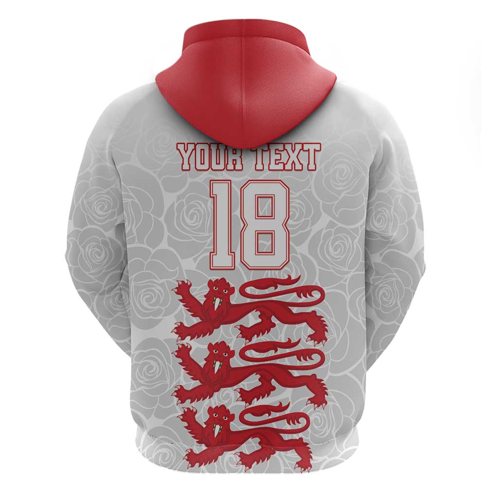 Custom England Fooball Hoodie The Three Lions Red Version LT18