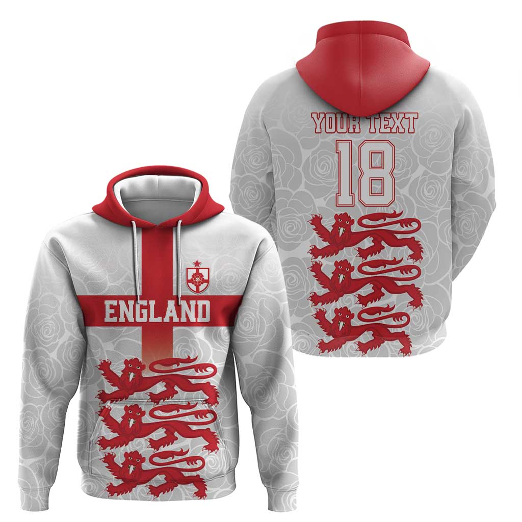 Custom England Fooball Hoodie The Three Lions Red Version LT18