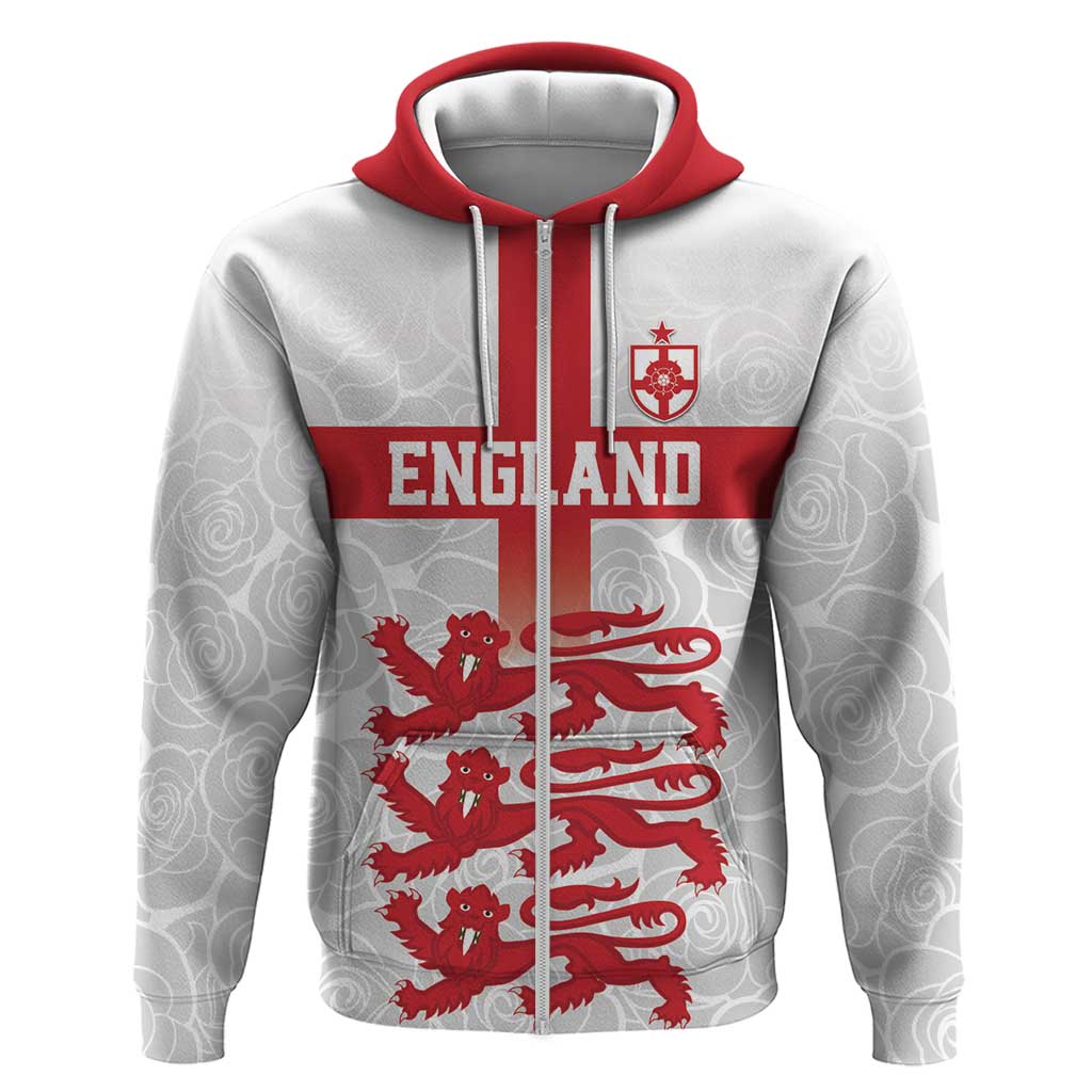 Custom England Fooball Hoodie The Three Lions Red Version LT18