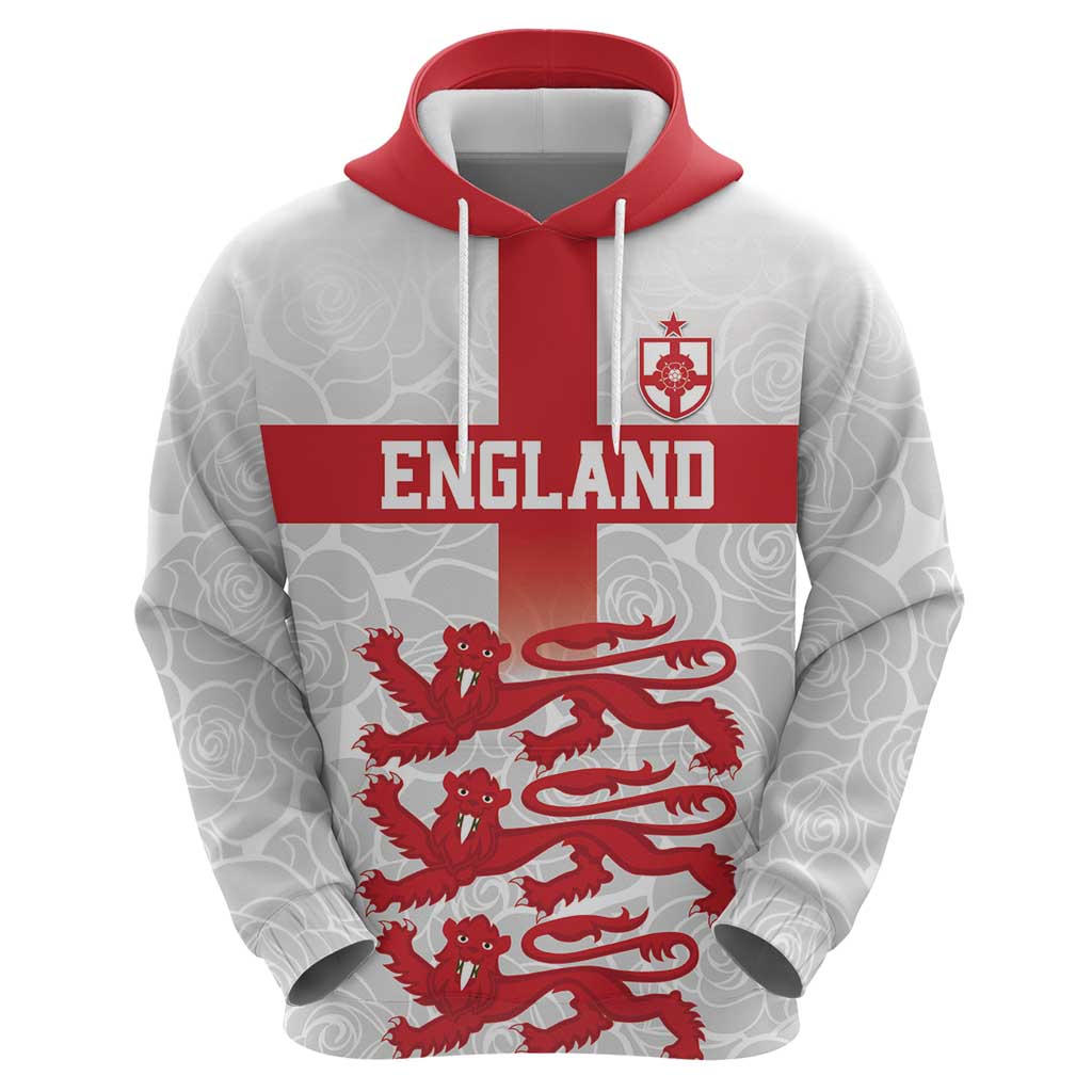 Custom England Fooball Hoodie The Three Lions Red Version LT18