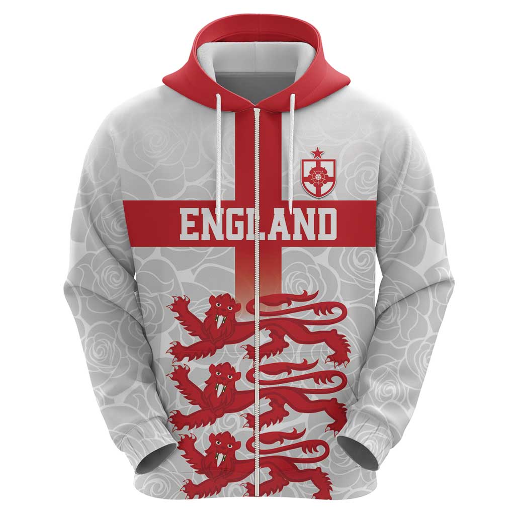Custom England Fooball Hoodie The Three Lions Red Version LT18