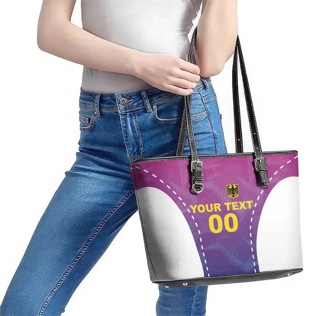 Custom Germany Football Leather Tote Bag Pink Version LT18