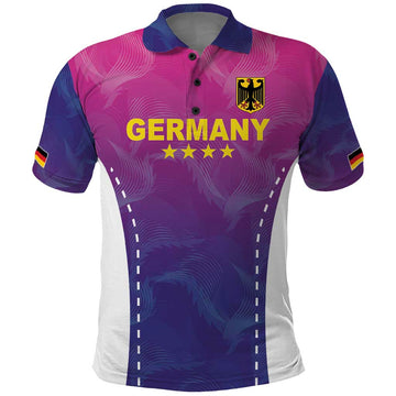 Custom Germany Football Polo Shirt Pink Version LT18