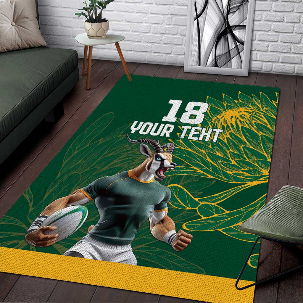 Rugby South Africa Champion Custom Area Rug Springboks Mascot LT18