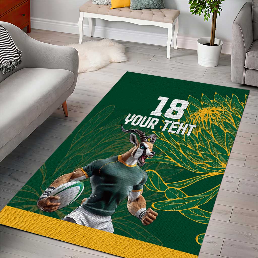 Rugby South Africa Champion Custom Area Rug Springboks Mascot LT18