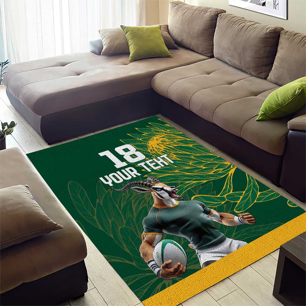 Rugby South Africa Champion Custom Area Rug Springboks Mascot LT18