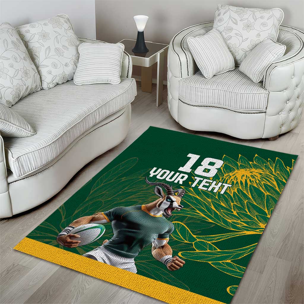 Rugby South Africa Champion Custom Area Rug Springboks Mascot LT18