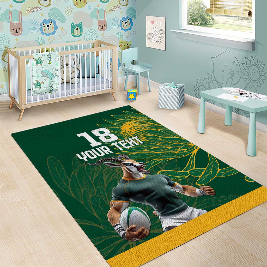 Rugby South Africa Champion Custom Area Rug Springboks Mascot LT18