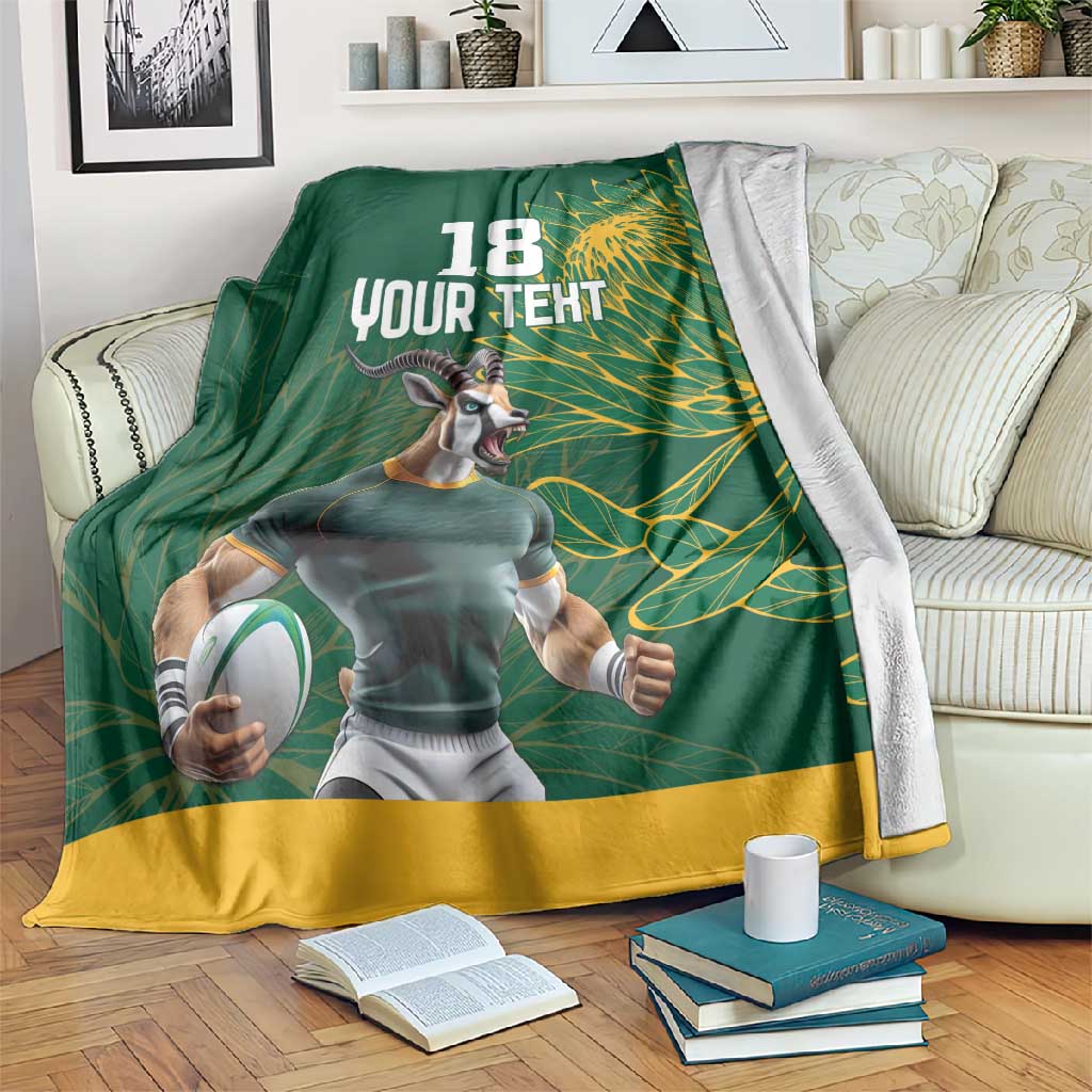 Rugby South Africa Champion Custom Blanket Springboks Mascot LT18