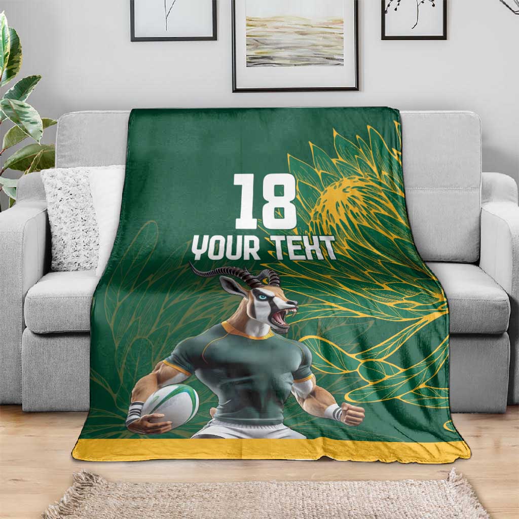 Rugby South Africa Champion Custom Blanket Springboks Mascot LT18