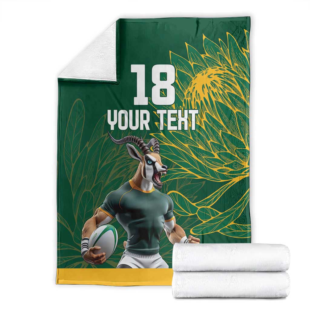 Rugby South Africa Champion Custom Blanket Springboks Mascot LT18