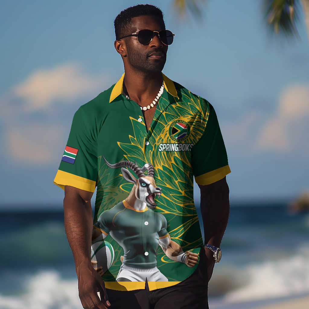 Rugby South Africa Champion Custom Hawaiian Shirt Springboks Mascot LT18