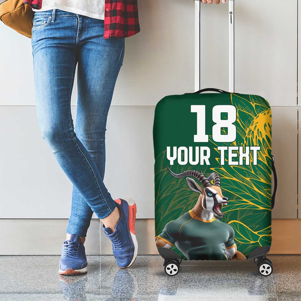 Custom Rugby South Africa Luggage Cover Springboks Mascot LT18