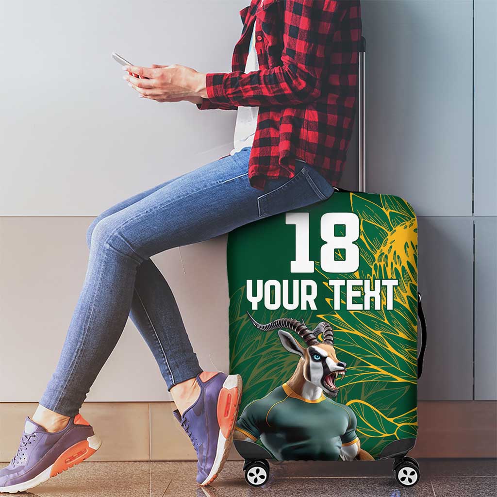 Custom Rugby South Africa Luggage Cover Springboks Mascot LT18