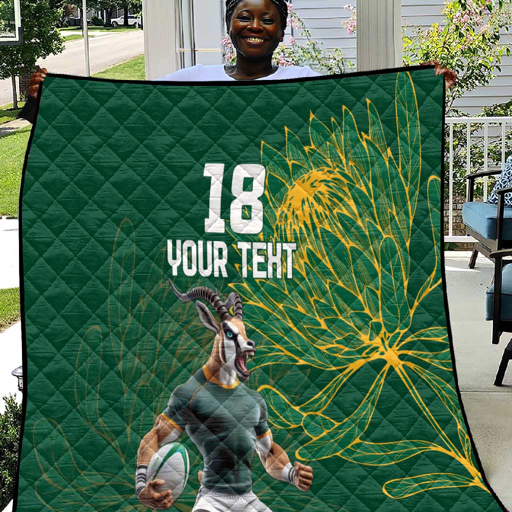 Rugby South Africa Champion Custom Quilt Springboks Mascot LT18