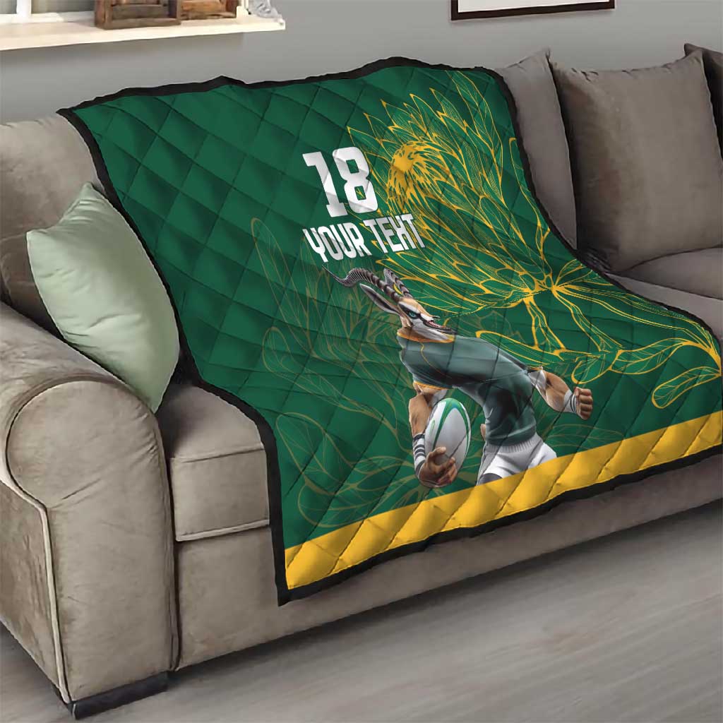 Rugby South Africa Champion Custom Quilt Springboks Mascot LT18