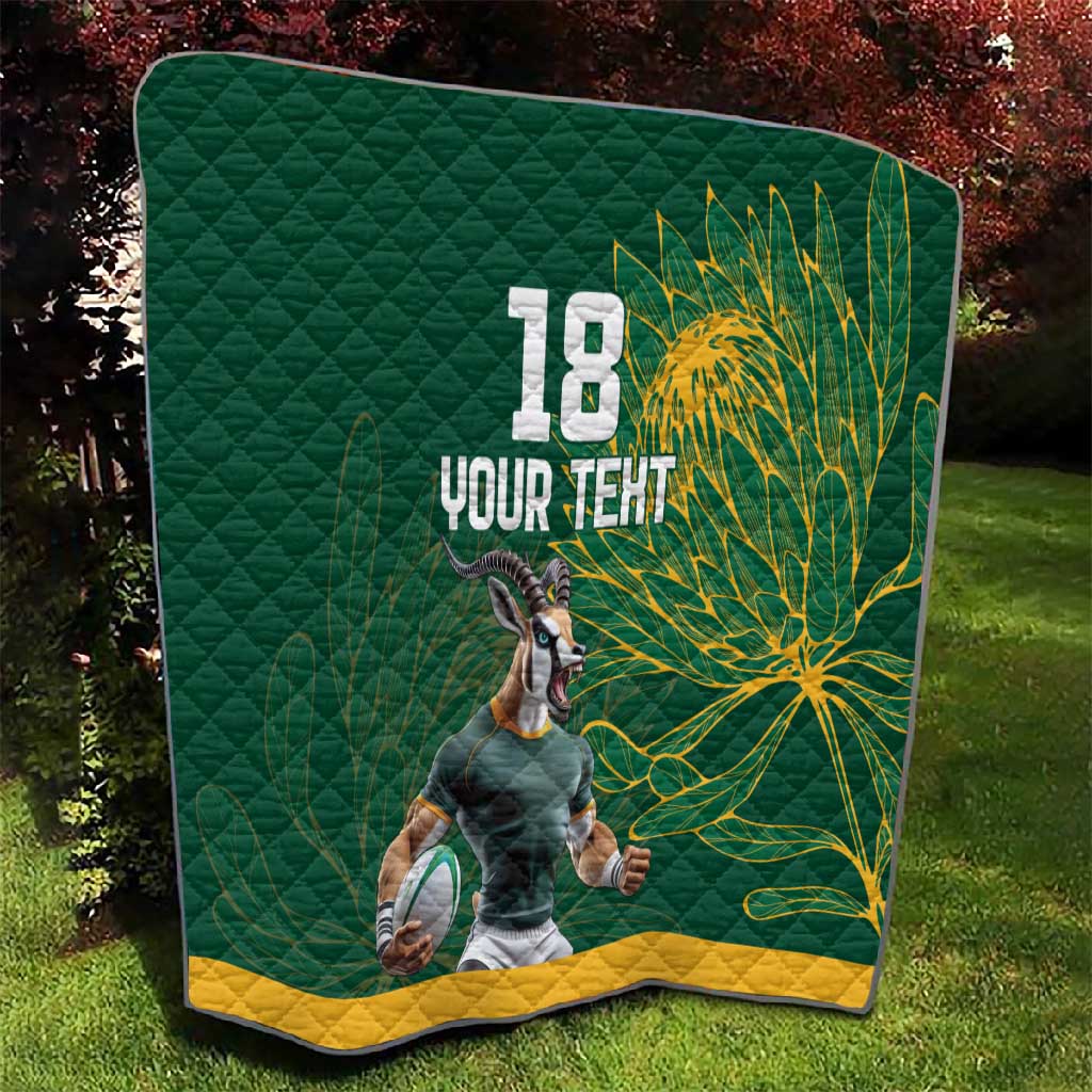 Rugby South Africa Champion Custom Quilt Springboks Mascot LT18