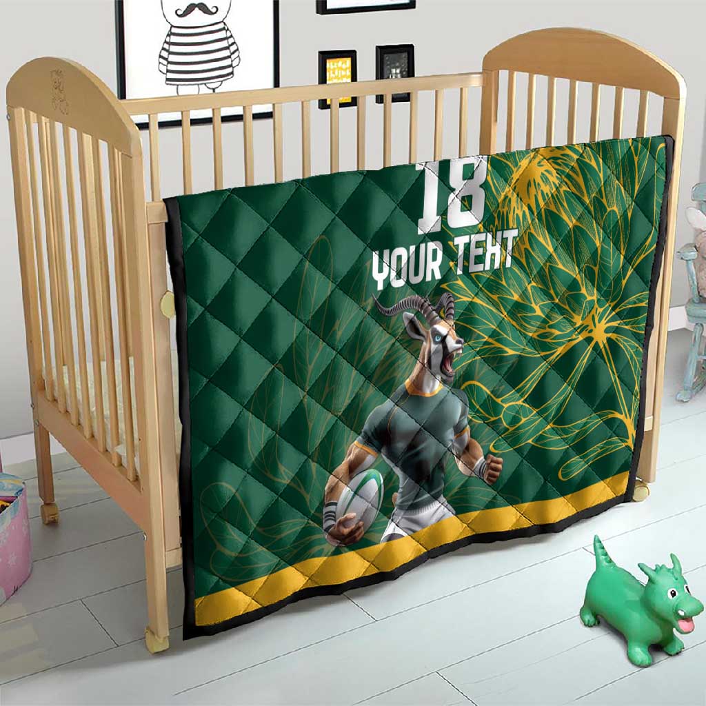 Rugby South Africa Champion Custom Quilt Springboks Mascot LT18