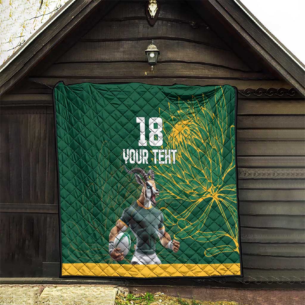 Rugby South Africa Champion Custom Quilt Springboks Mascot LT18