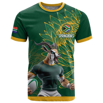 Rugby South Africa Champion Custom T shirt Springboks Mascot LT18
