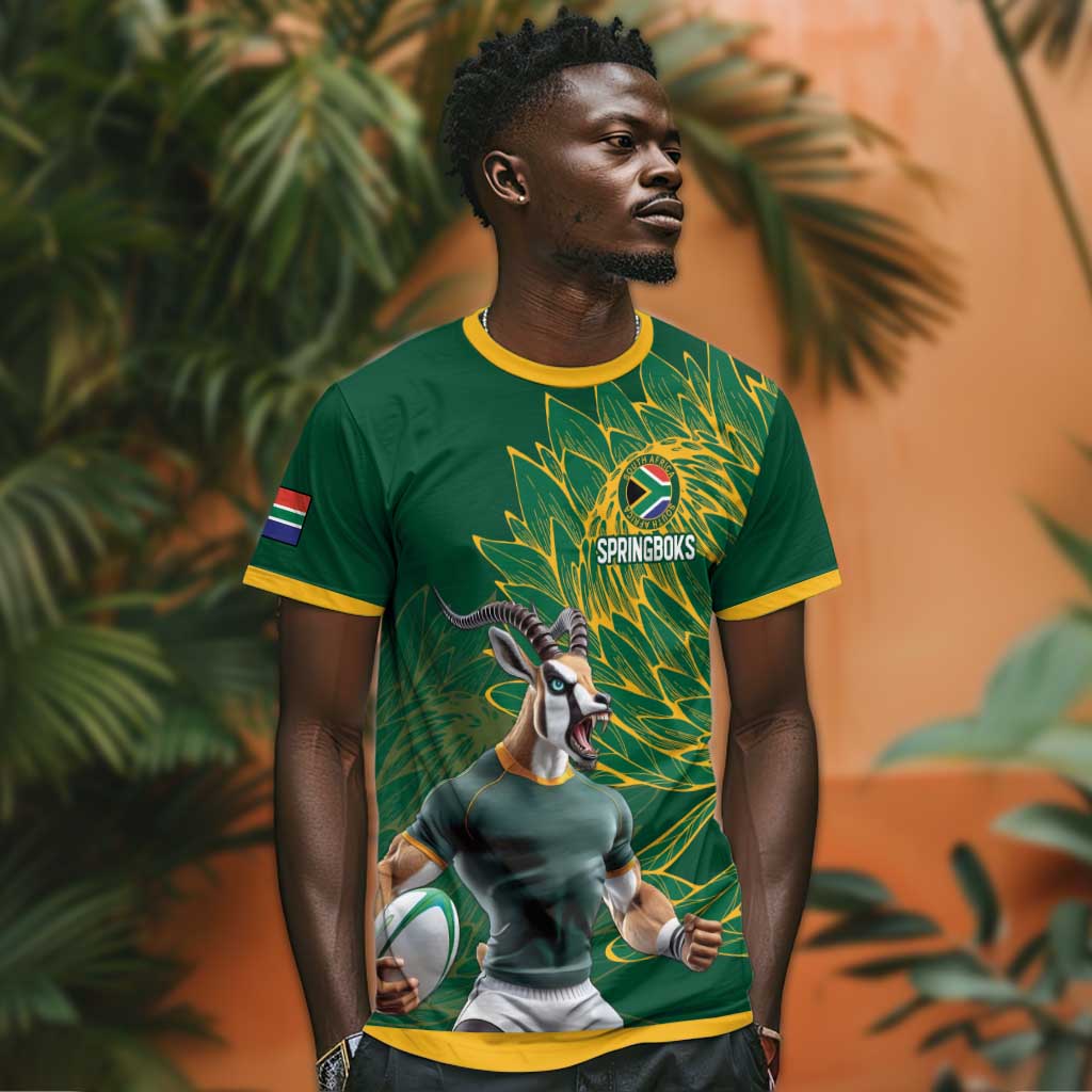 Rugby South Africa Champion Custom T shirt Springboks Mascot LT18