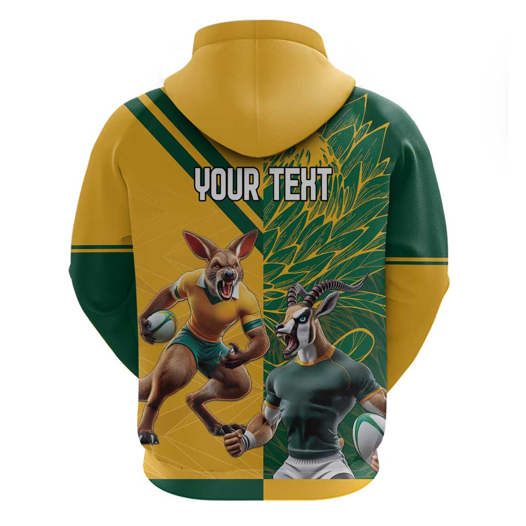 Personalized Rugby South Africa Australia Hoodie Springboks Wallabies Mascot Go Champions LT18