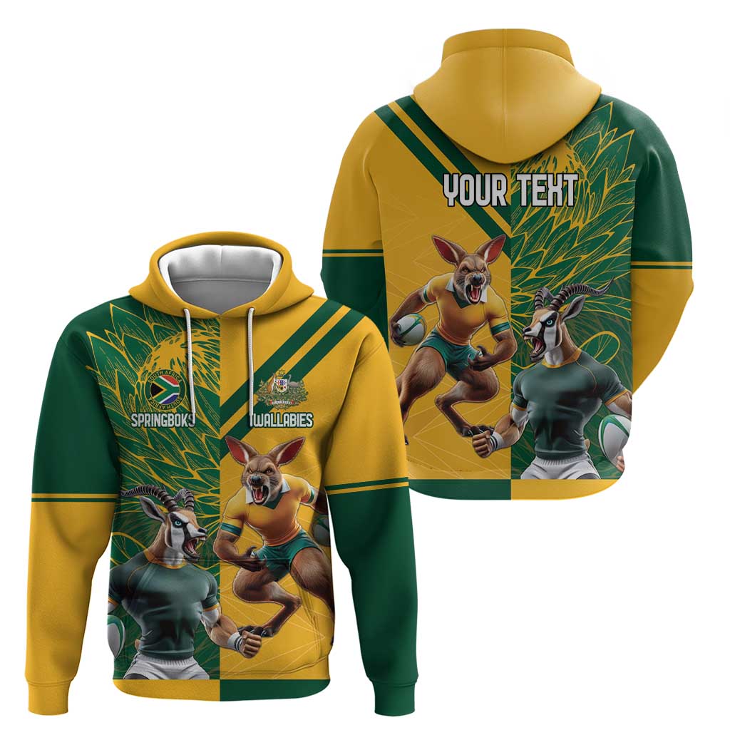 Personalized Rugby South Africa Australia Hoodie Springboks Wallabies Mascot Go Champions LT18